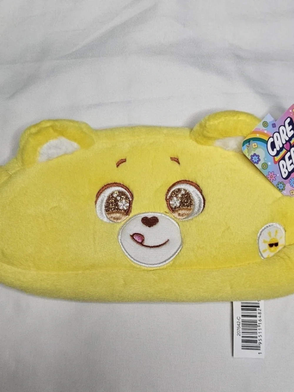New Set 3 Care Bear Pencil Case Pink Cheer Green Good Luck Lucky Yellow Funshine